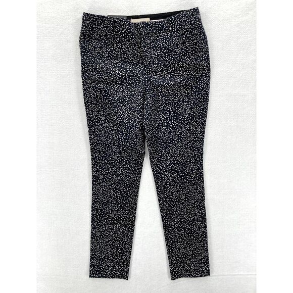 Banana‎ Republic Sloan Fit Womens Size 0 Navy Blue Polka Dot Crop Pants Slim Leg - Picture 1 of 11